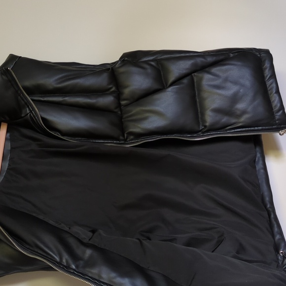 Circle Of Trust Stella Bodywarmer Sleeveless Vegan Leather Oversized Puffer Vest - Picture 17 of 17